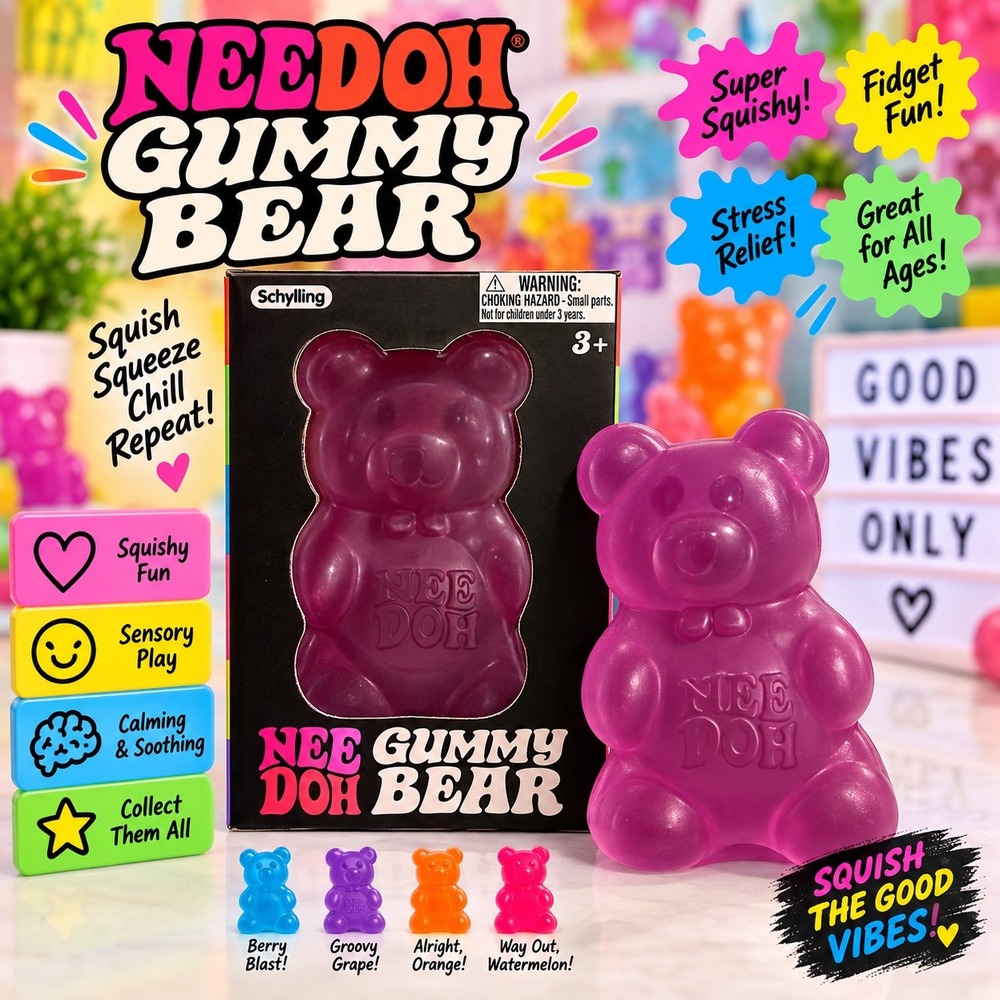 Purple Needoh Gummy Bear Squishy Sensory Toy Stress Relief New In box AUTHENTIC